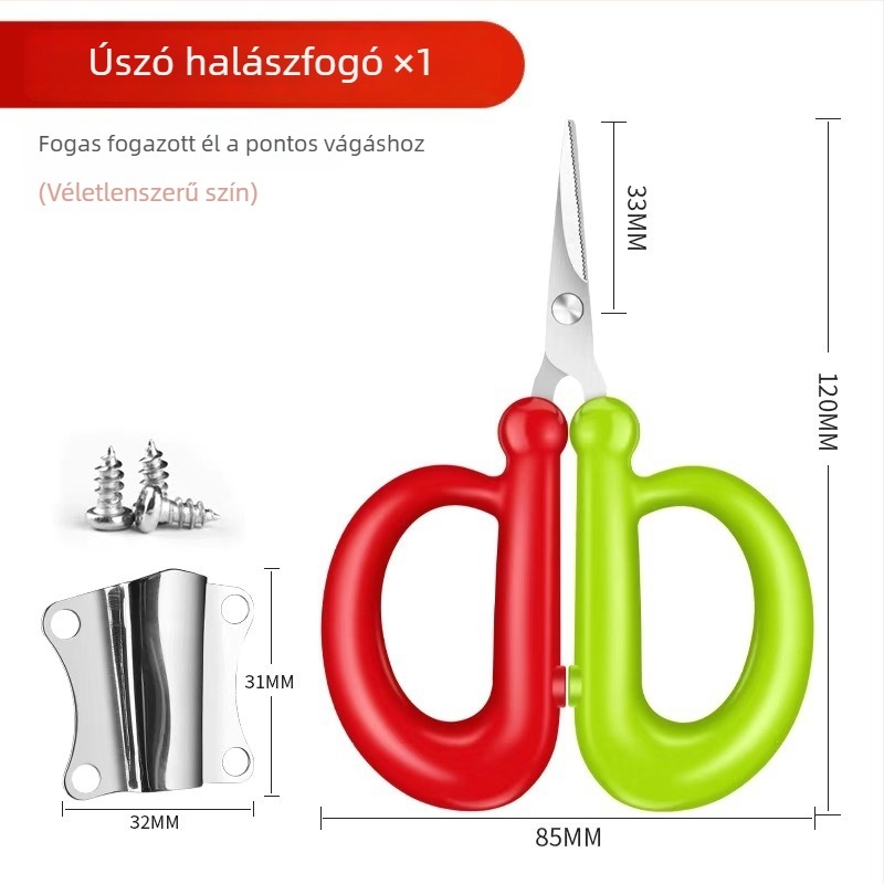 Horgászfelszerelés-készlet rozsdamentes acél ollóval és tároló dobozzal, hordozható