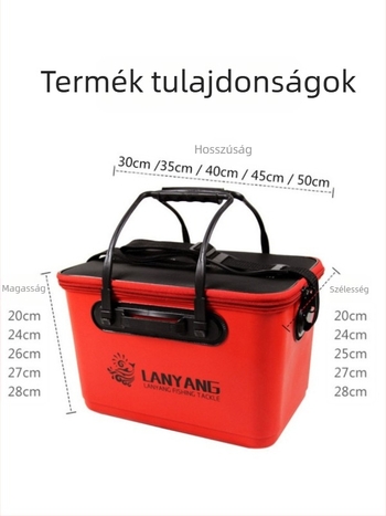 Hordozható műanyag élőhalas vödör kültéri horgászathoz, integrált vastagodott dizájnnal