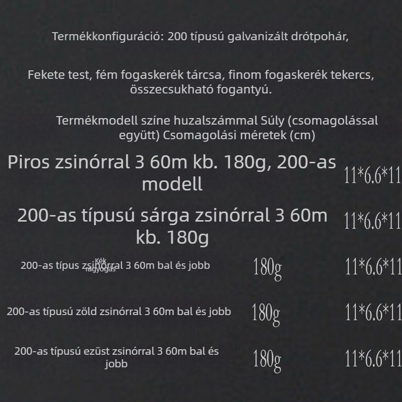 200 méretű spiningorsó damillal, kompakt kialítású parti és tengeri horgászatra