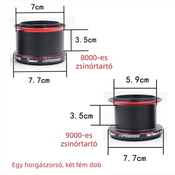 KINO NFR9000+8000 teljesen fém spinning orsó kettős fékrendszerrel és kettős damilorsóval pontyhoz