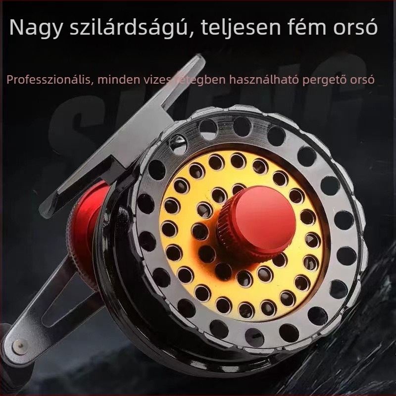 Teljesen fémből készült horgászorsó mágneses lassú süllyedésű mechanizmussal, raft- és jégbeli horgászathoz