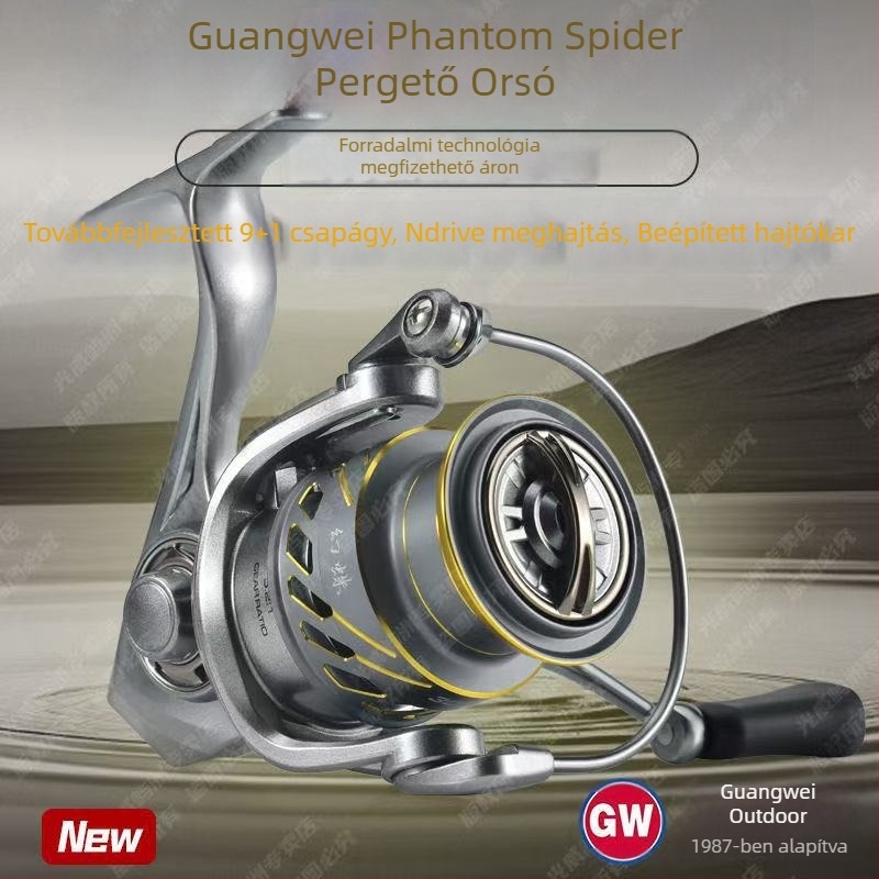 Guangwei Phantom Spider spinning orsó, teljesen fémből készült, ultrakönnyű, hosszú dobásokhoz és műcsalikhoz