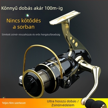 Teljesen fémből készült spinning orsó tengeri horgászatra – készlet hosszú távú dobásokhoz és felszerelés műcsalikhoz