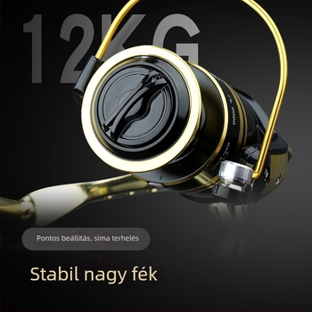 Teljesen fémből készült spinning orsó tengeri horgászatra – készlet hosszú távú dobásokhoz és felszerelés műcsalikhoz