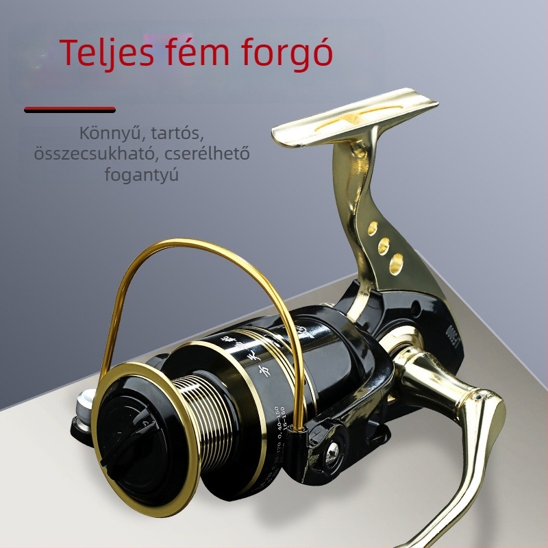 Teljesen fémből készült spinning orsó tengeri horgászatra – készlet hosszú távú dobásokhoz és felszerelés műcsalikhoz
