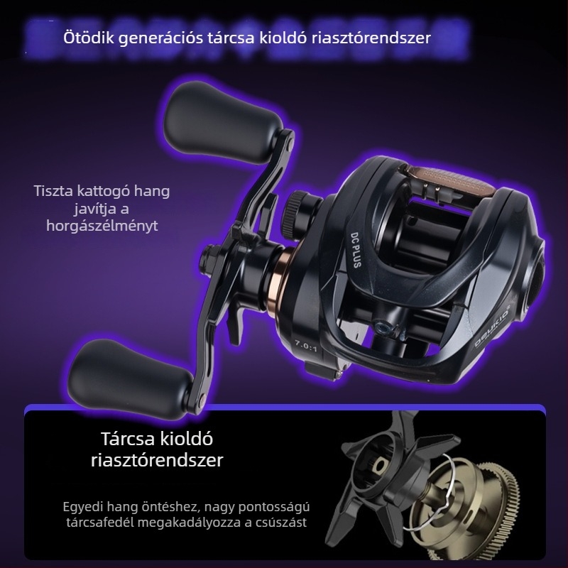 DEUKIO Dc Plus Mikro Baitcasting Makarával Beépített Dobó Hanggal, Anti-Backlash Funkcióval, Dupla Fékrendszerrel