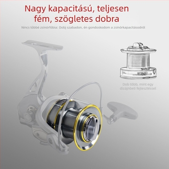 Teljesen fém spinning orsó, 10000/12000-es méret, tengeri horgászatra hosszú dobású