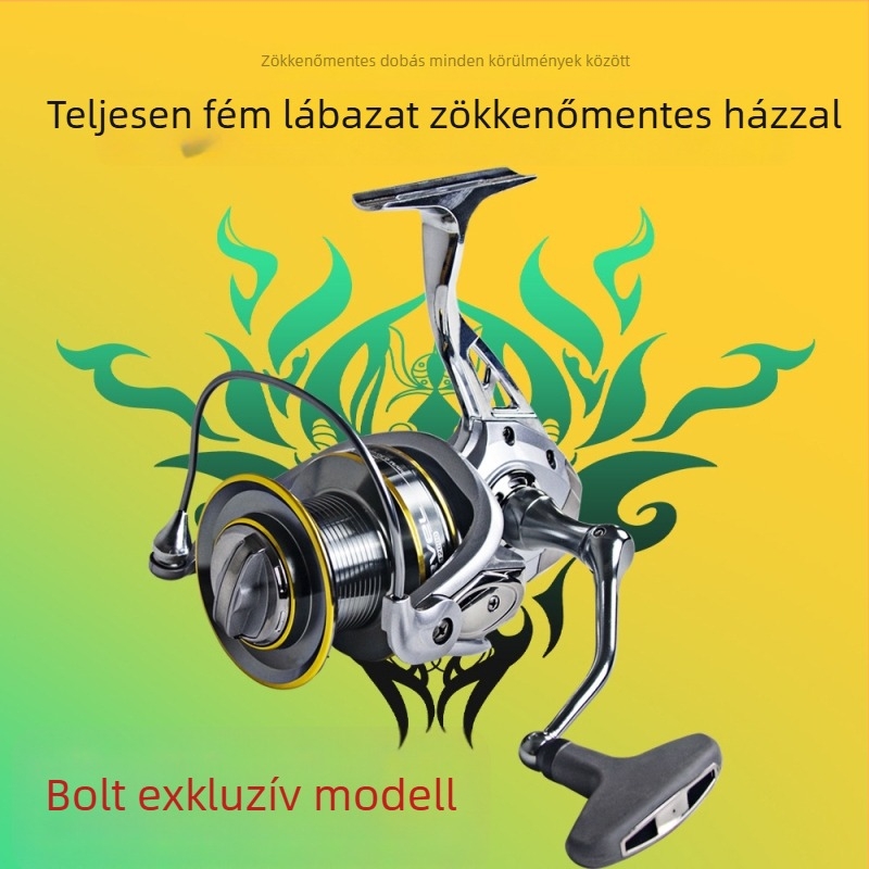 Teljesen fém spinning orsó, 10000/12000-es méret, tengeri horgászatra hosszú dobású