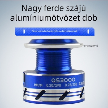 Spinning orsó horgászathoz, alumínium line-spool, erős nylon test, hosszú dobásokhoz