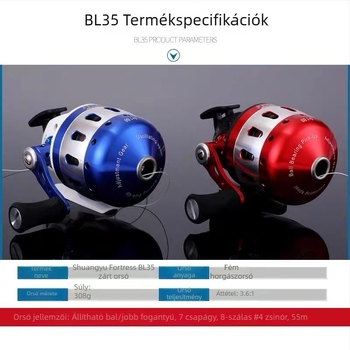 Pisces dobos horgászorsó, fémből készült kerékkel – BL35, BL39