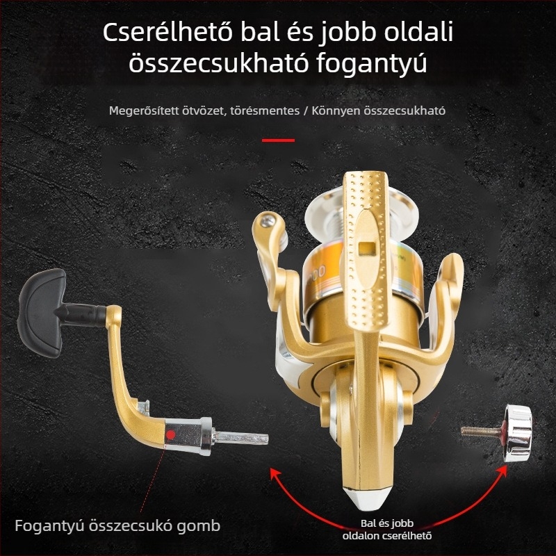 Fém spiningorsó ultrahosszú dobásokhoz, bal- és jobb oldali cserélhető etetőkerék, új modell, damil szakadás elleni védelem, elektroplatinált damilcsésze