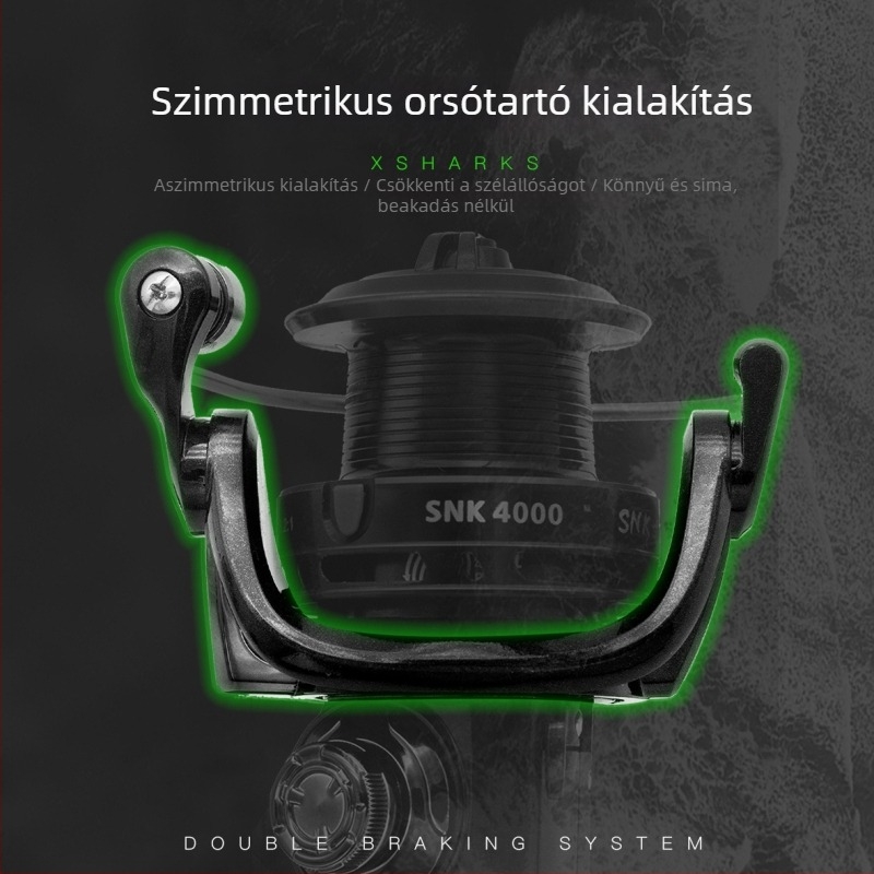 XSHARKS pörgetőorsó elő- és hátsó fékkel, duplafék rendszer, hosszú dobású orsó, harcsa- és tengeri horgászatra