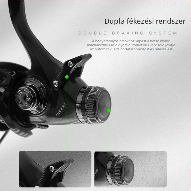 XSHARKS pörgetőorsó elő- és hátsó fékkel, duplafék rendszer, hosszú dobású orsó, harcsa- és tengeri horgászatra