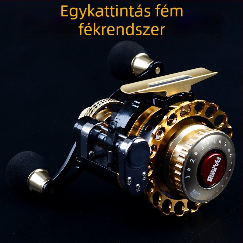 Horgászorsó mágnesfékkel, mikro ólomtömegekkel és egygombos lassú eresztéssel