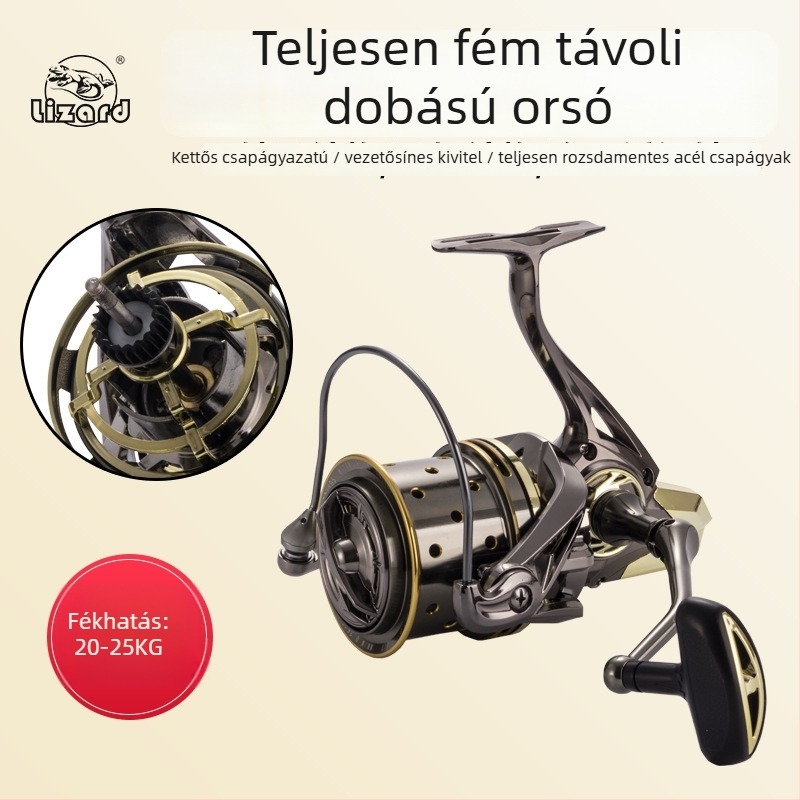 Teljesen fémből készült sósvízi spinningorsó rozsdamentes acélcsapágyakkal