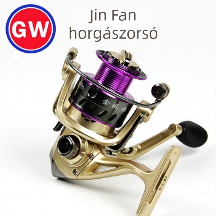 Guangwei spinning orsó tengeri horgászathoz, 5+1 csapágy, teljes fém kivitel