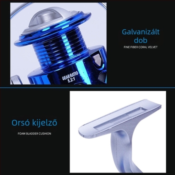 Fém-plasztik spinning orsó tengeri horgászathoz, hosszú dobásra tervezve