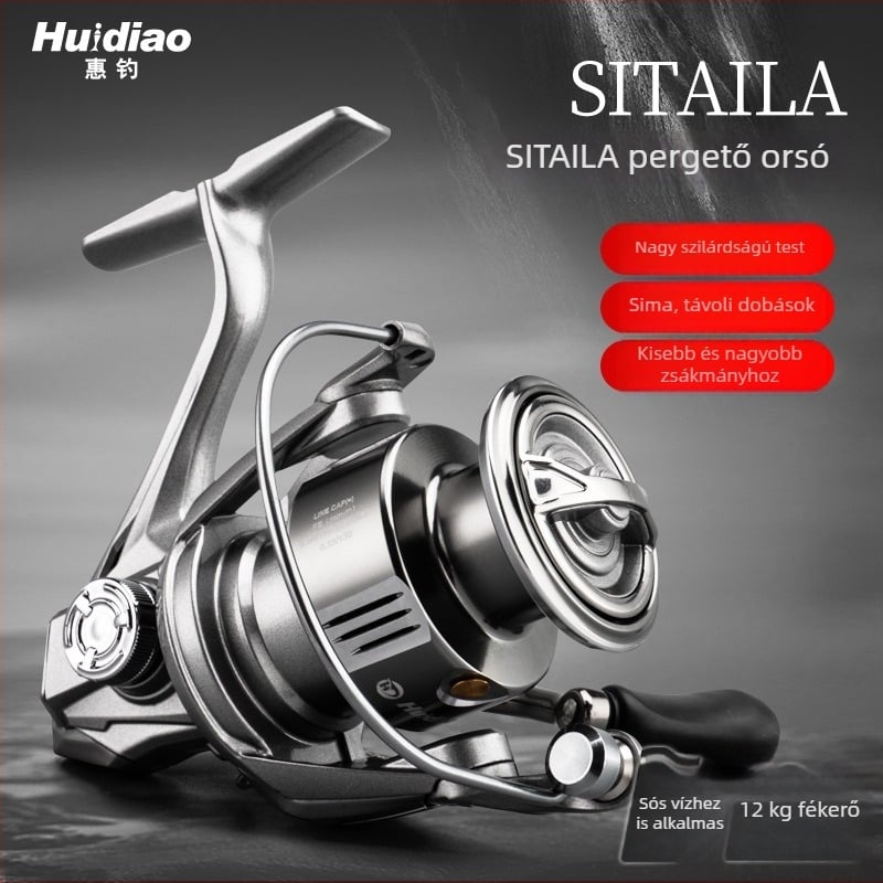 Huijiao Kis Stella spinning orsó fém ferde orsóval hosszú dobásokhoz tengeri horgászathoz