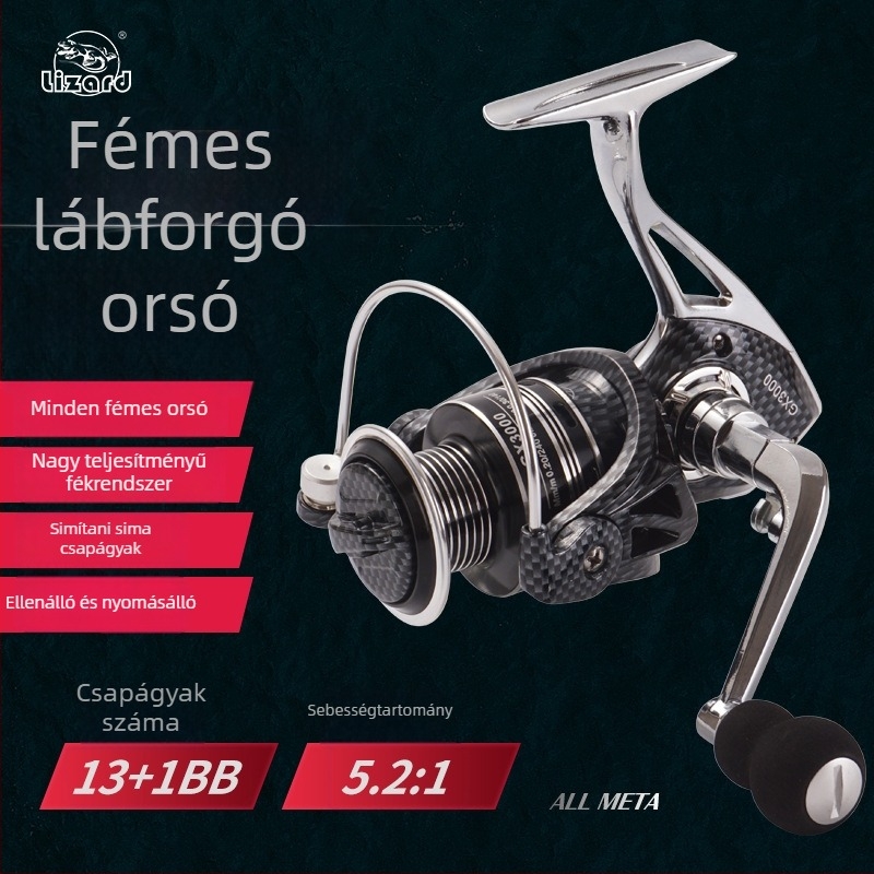 Komelon spinningorsó fémlábas, hézag nélküli, kettős csapágyas, tengeri és sziklás horgászatra