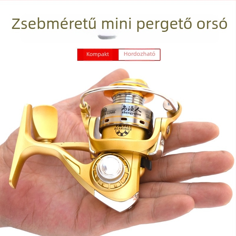 Vízcsepp alakú pergetőorsó, ultrakicsi, 8 csapággyal, rodhoz, fém kivitel
