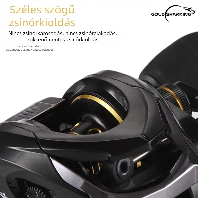 Golden Shark King pergetőorsó – ultra hosszú dobás, anti-backlash, minden vízre, teljesen fém konstrukció, mágneses fék