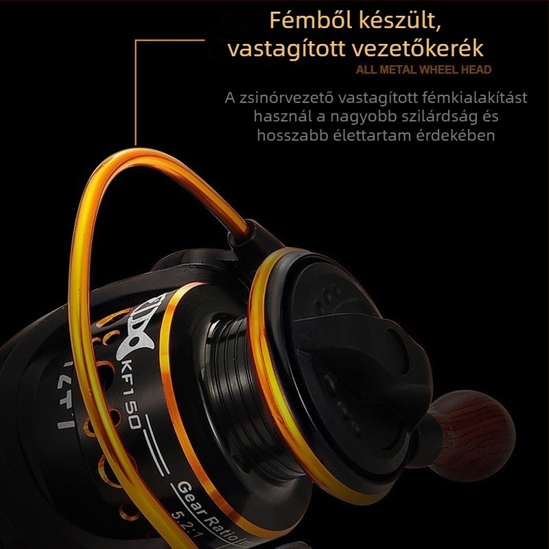 Mini pergető orsó, nulla réssel, 12 csapágy, teljesen fémből készült