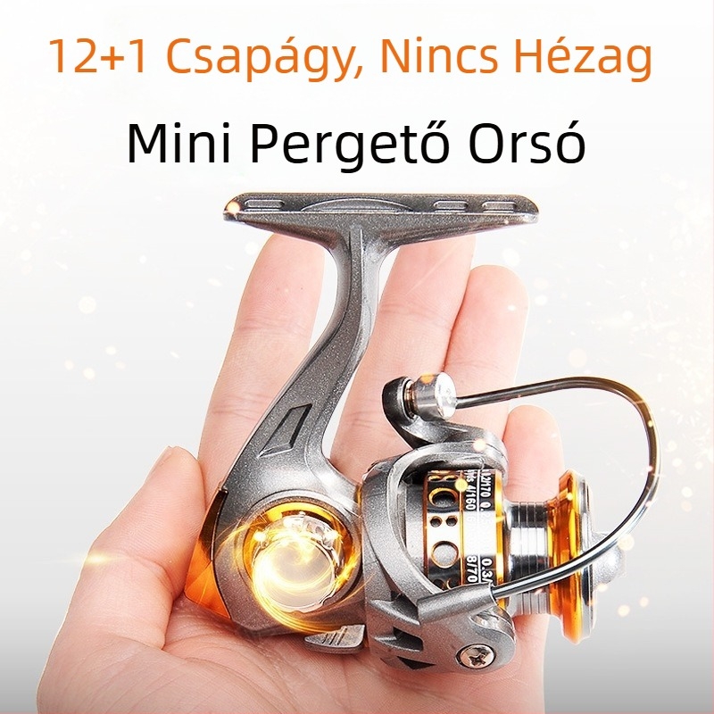 Mini pergető orsó, nulla réssel, 12 csapágy, teljesen fémből készült