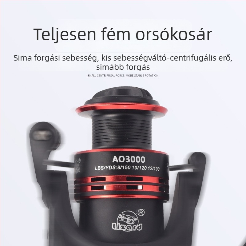 Komelon kettős drag spinning orsó, teljesen fém dob, elő- és hátsó fék
