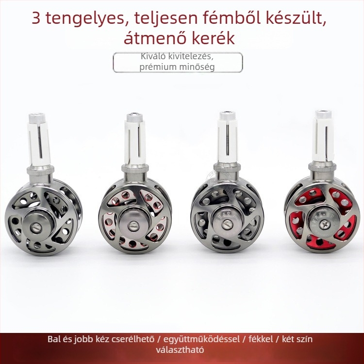 40/50 modell, 3-tengelyes, teljesen fémből készített kézzel módosított középső átfolyásos orsó, V-alakú barázda, két színű szalag