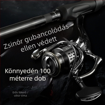 Shuimu TW Második Generációs Teljesen Fémből Készült Spinningorsó Elektroplakált Bevonattal és Finoman Faragott Doble, Műcsalikhoz és Hosszú Dobásokhoz