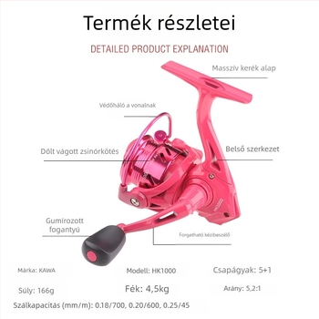 HK1000 spinning orsó ferde vágású spool, fémlábas damilcsésze, könnyű, sima dobás