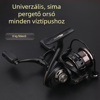Luya Spinning Reel mikro kerékkel, fém test, egy- és kettős kar, univerzális Luya horgászorsó