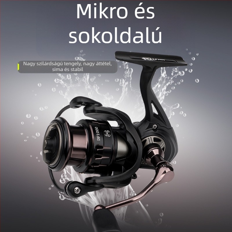 Luya Spinning Reel mikro kerékkel, fém test, egy- és kettős kar, univerzális Luya horgászorsó