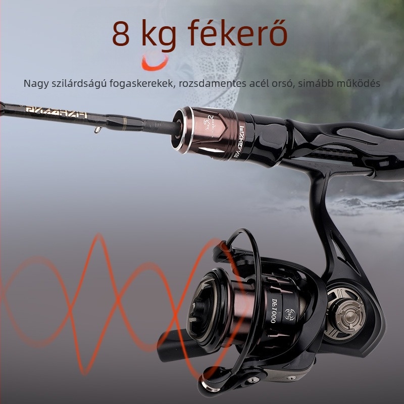 Luya Spinning Reel mikro kerékkel, fém test, egy- és kettős kar, univerzális Luya horgászorsó