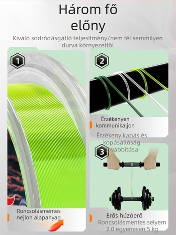 Nylon főline szikla-horgászathoz, 120 m, kopásálló, magas szakítószilárdság, harapás elleni, tekeredésmentes