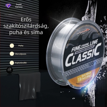 Monofil Nylon horgászzsinór, átlátszó, hossz 150 m vagy 100 m, szakítószilárdság 20–220 lb