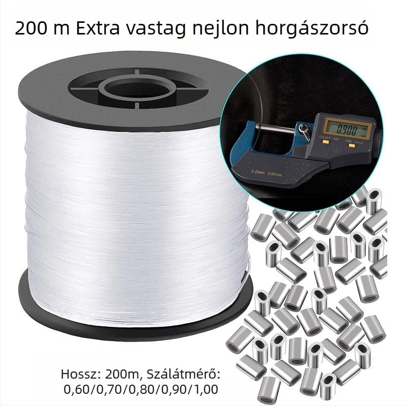 Nylon halászati fővonal, 75 lb teszt, 200/250/300 m