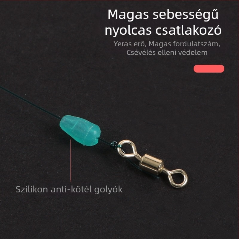 Nylon fő horgász damil fő szett megerősített csomókkal, folyó- és tóparti horgászathoz, hossz 7.2