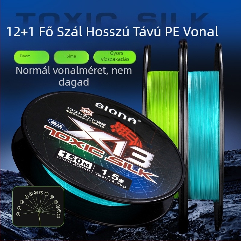 Fő horgászati damil, PE anyag, szakítószilárdság 8–60 kg, SIONA márka