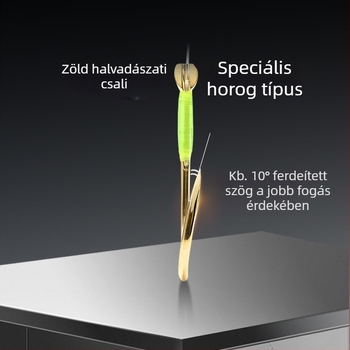 Kettős horoggal ellátott horgászrig, kötés nélkül, nylon damilból