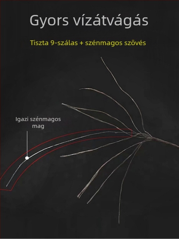 Ribolós zsinór karbonmaggal, PE kötött, 5 kg szakítóerő, 100 db/csomag, Tuohang
