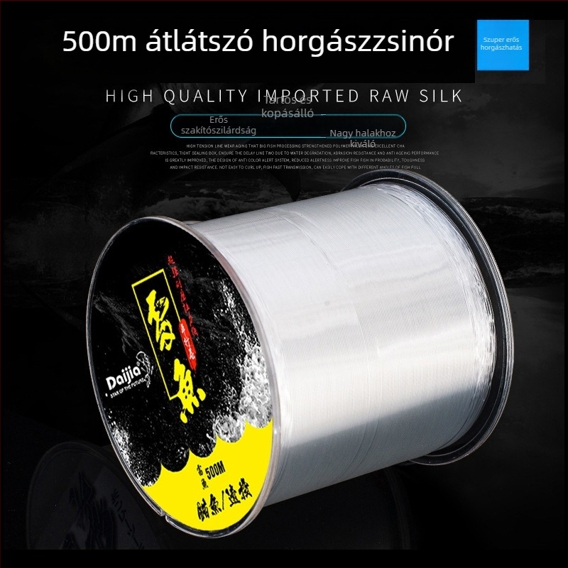 Daijia Leiyu 500 m magas erősségű nylon főzsinór tengeri horgászatra, hosszú dobásokhoz, horgászfelszerelés
