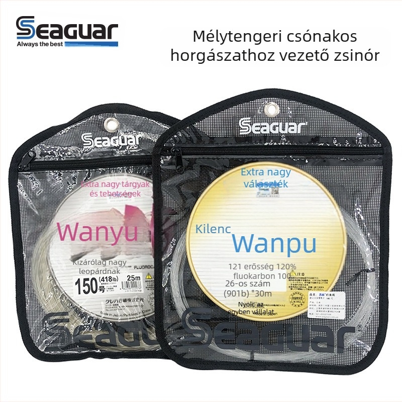 Seaguar fluor-karbon vezető zsinór mélytengeri horgászatához, nagy halakhoz, 100 lb