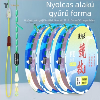 Fő zsinór készlet: anyag — nylon és importált nyers selyem; teljes hossz 7,2 m; hossz 3,6–7,2 m; horgászhely: Black Pit