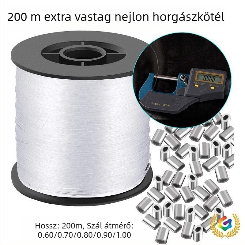 Nylon fő damil horgászathoz, szakítószilárdság 75 lb, dobozban 200 darab