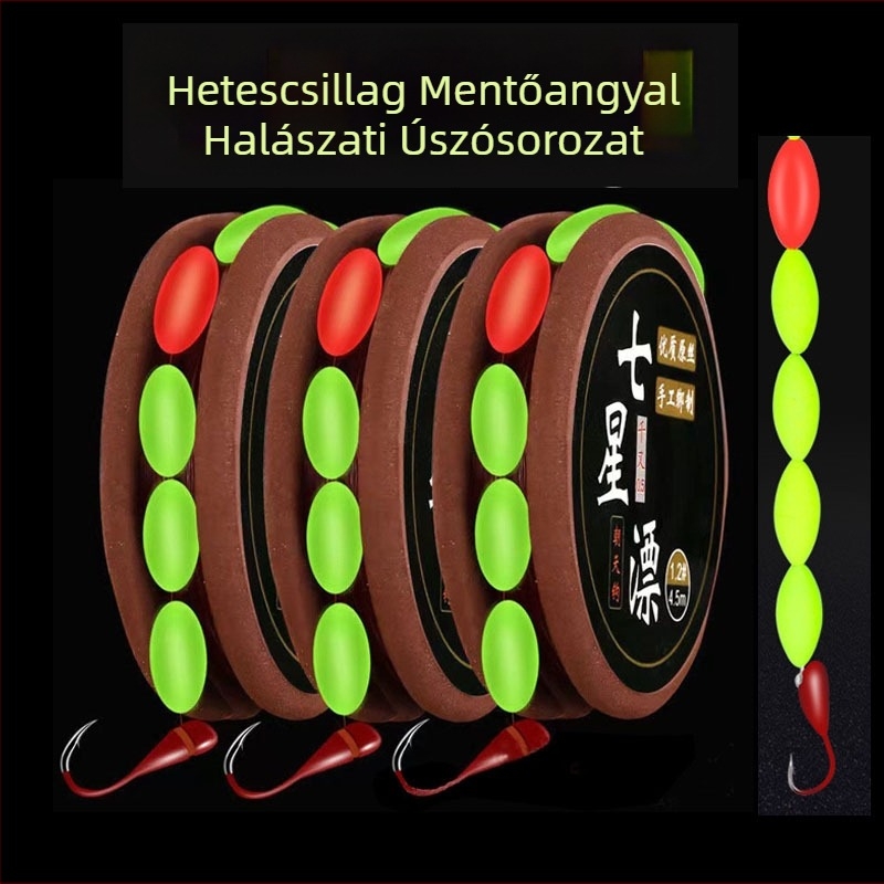 Ólomos fejű horog hétcsillagos úszóval, hagyományos hétcsillagos úszó kárász damillal, nagy érzékenység
