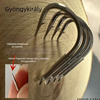 Nylon csomómentes horgász rig gyöngyökkel és dupla horoggal, megerősített