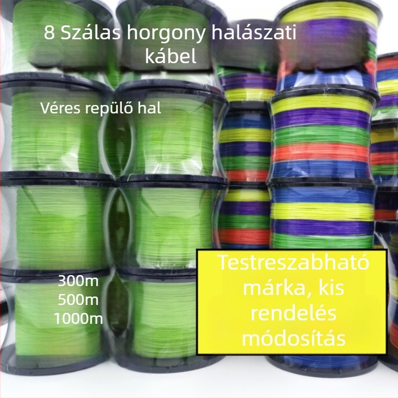 Fő horgász zsinór, 8 szálú PE alapanyagból, horgonyzásra tervezve, erős, kopásálló, testre szabható (OEM elérhető)