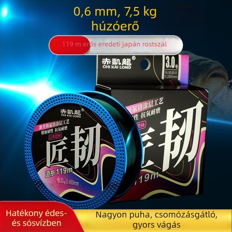 Fő horgász zsinór - Nylon, ultra puha, magas szakítószilárdság, 119 m hosszú, 10 darabos csomag, Márka: Chikailong