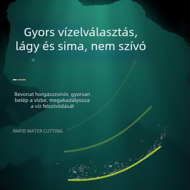 8-szálas kötött PE főzsinór, 500 m, nagy szakítószilárdságú, kopásálló, csónakos horgászatra és műcsalikhoz